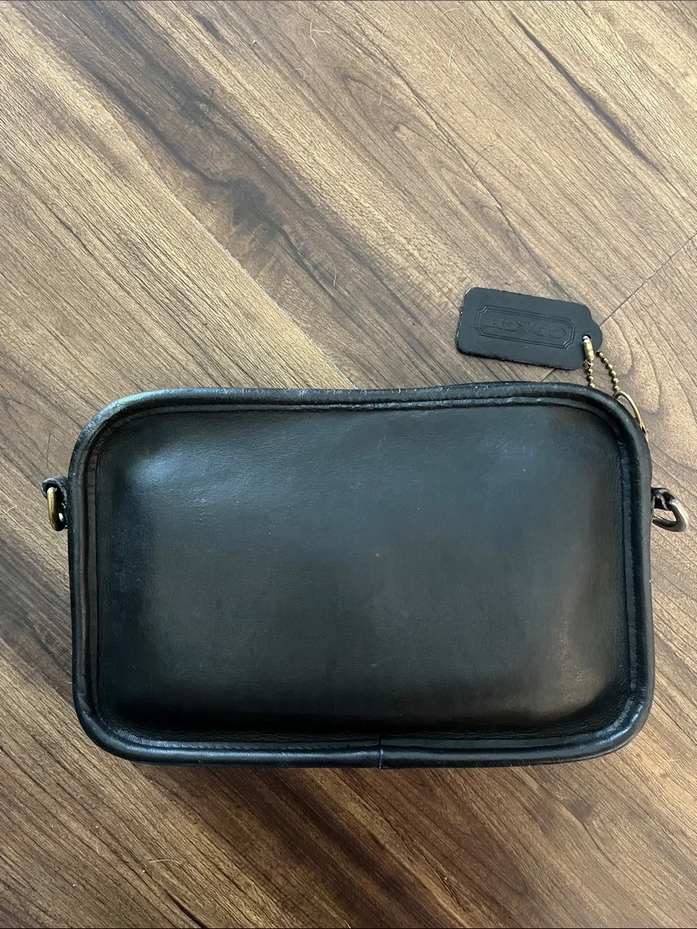 Small Classic Black Vintage Coach Leather Bag